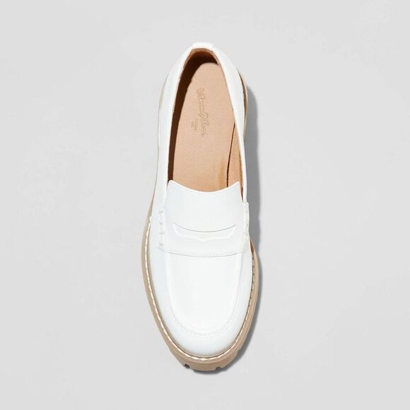 Universal Thread White Chunky Heel Loafers - Picture 3 of 4